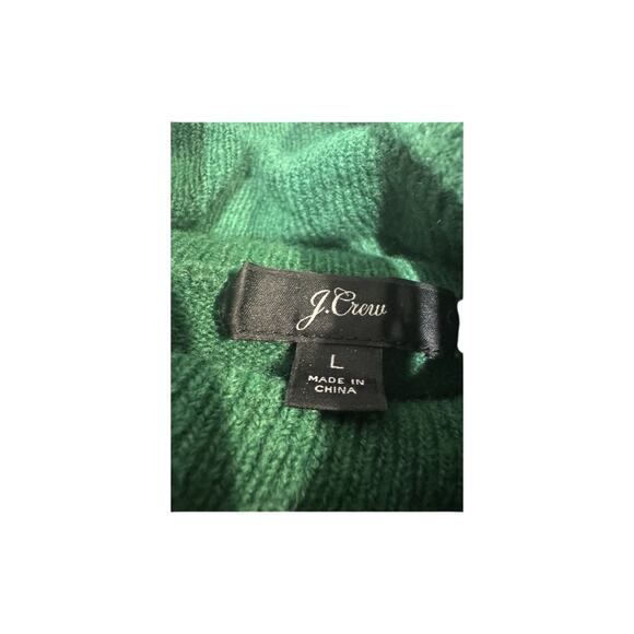 J. Crew Turtleneck Sweater Womens L Wool Alpaca Blend Soft Knit Green Holiday - Picture 5 of 5